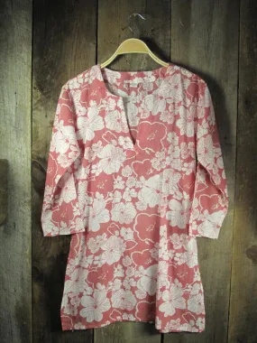 Cotton Tunic Top in Rose Pink