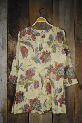 Cotton Tunic Top Vintage Floral