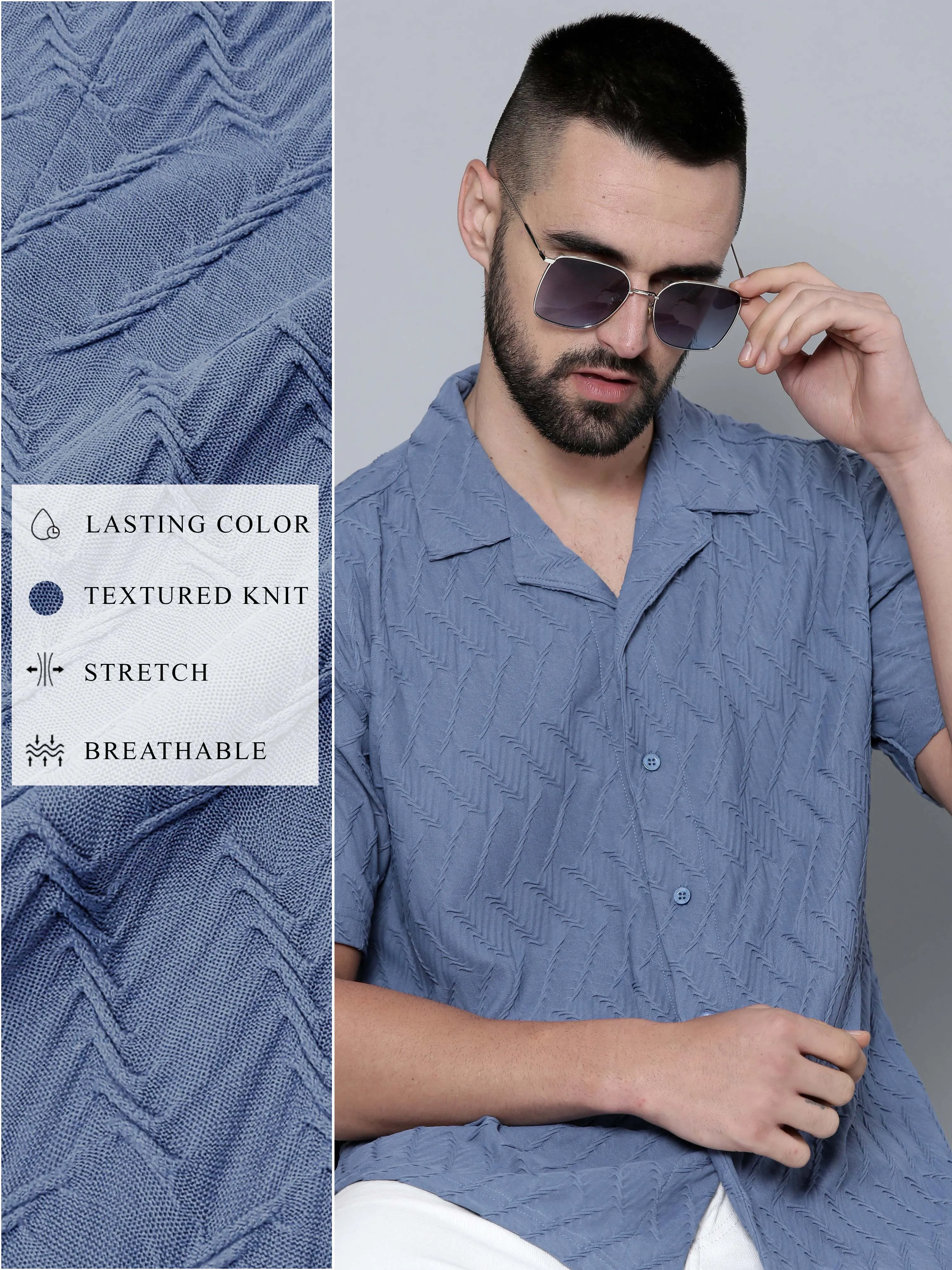 Creased Denim Blue Shirt