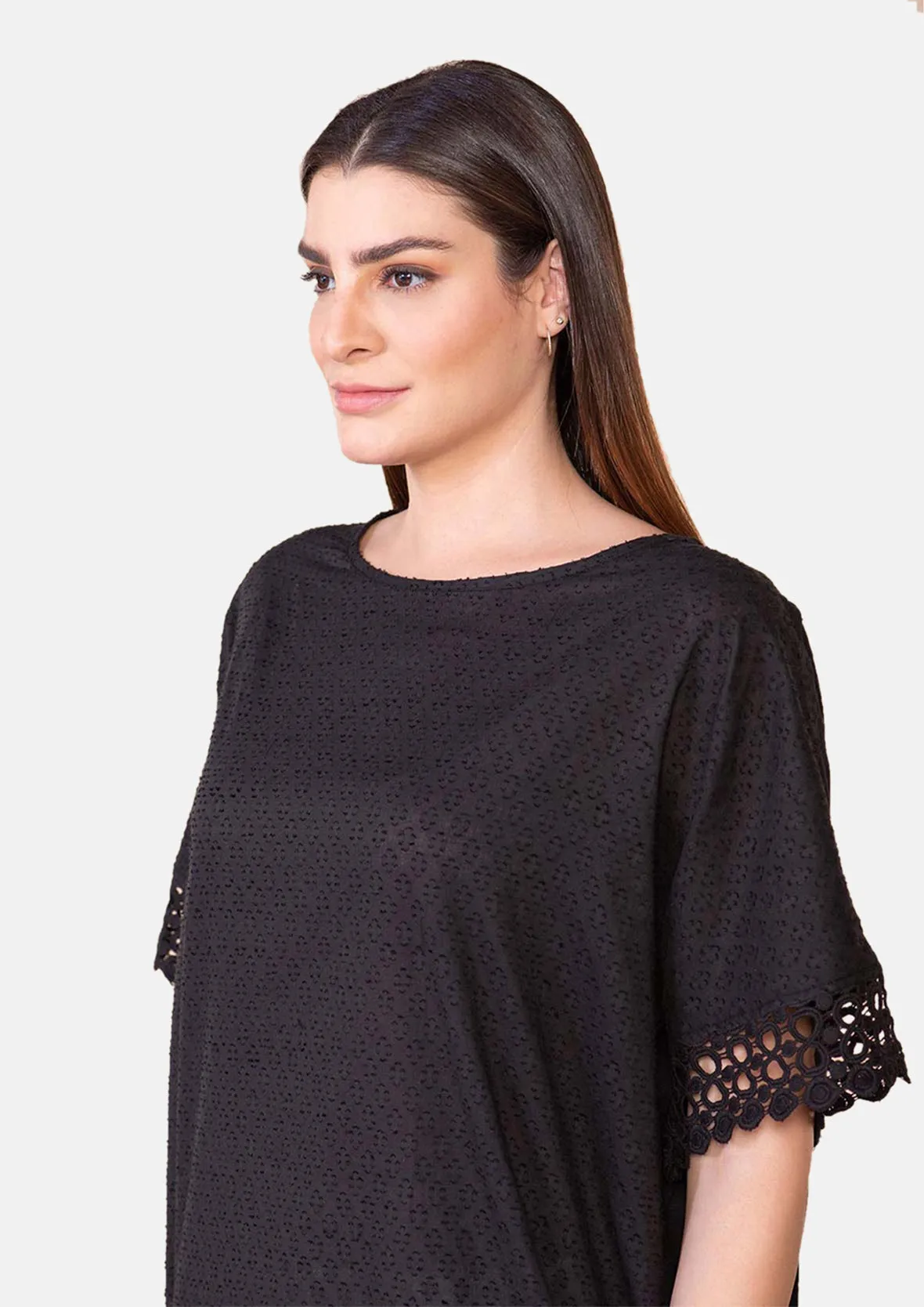 Crochet Trimmed Tunic Top