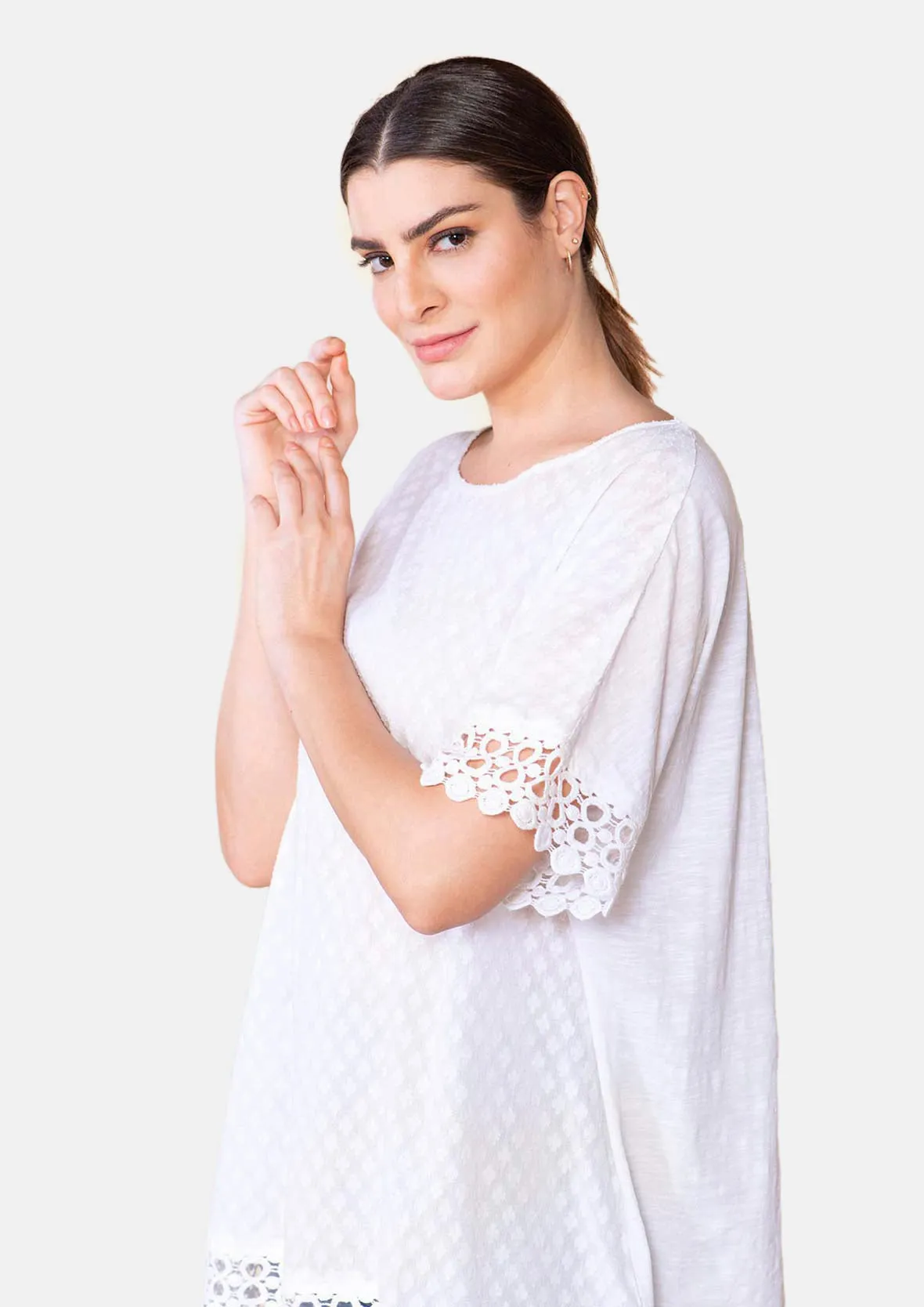 Crochet Trimmed Tunic Top