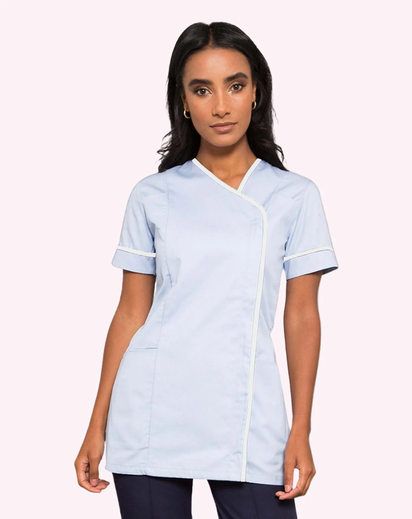 Delamere Asymmetric Contrast Trim Healthcare Tunic