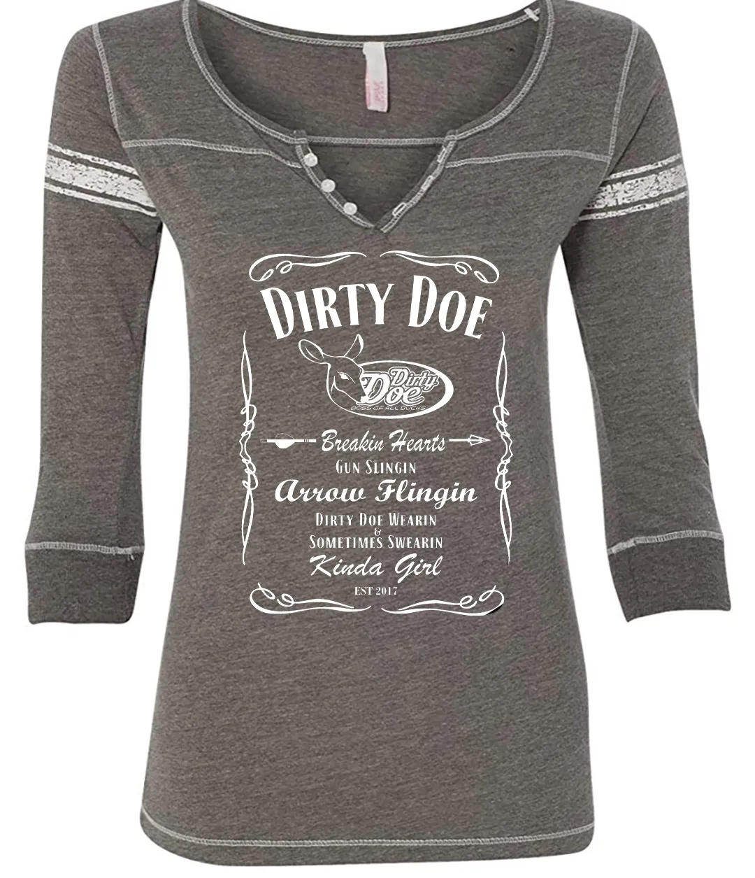 Dirty Doe Hailey Henley 3/4 Sleeve Shirt Collection