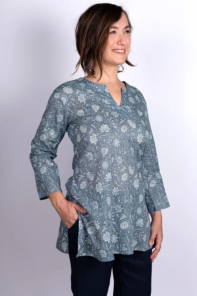 Dolma Cotton Tunic Quiet Floral Print