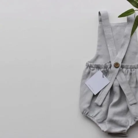 Dove Grey Linen Romper