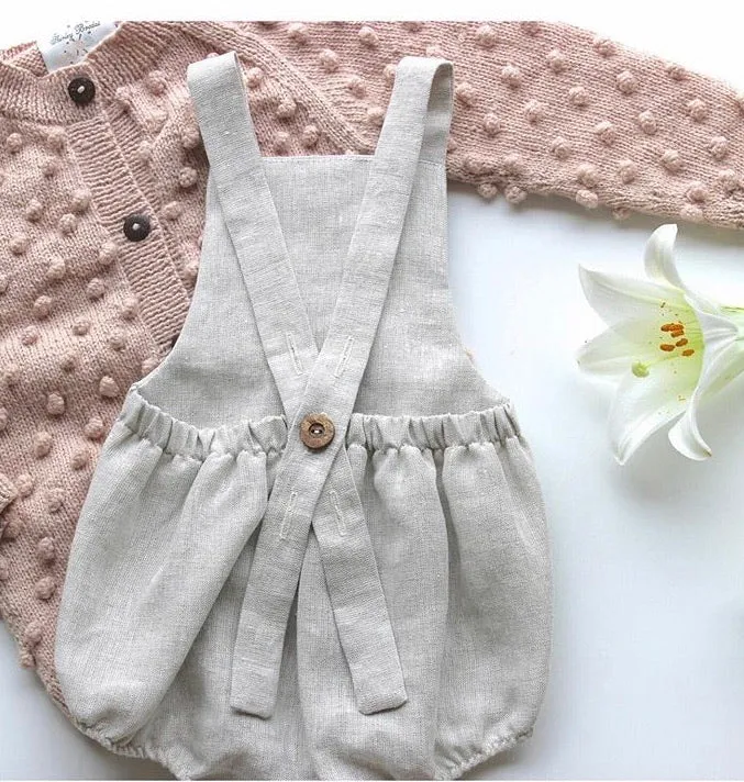 Dove Grey Linen Romper