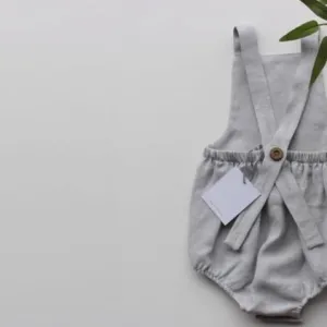 Dove Grey Linen Romper