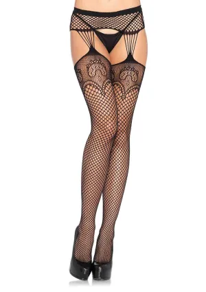 Duchess Garter Belt Fishnet Stockings