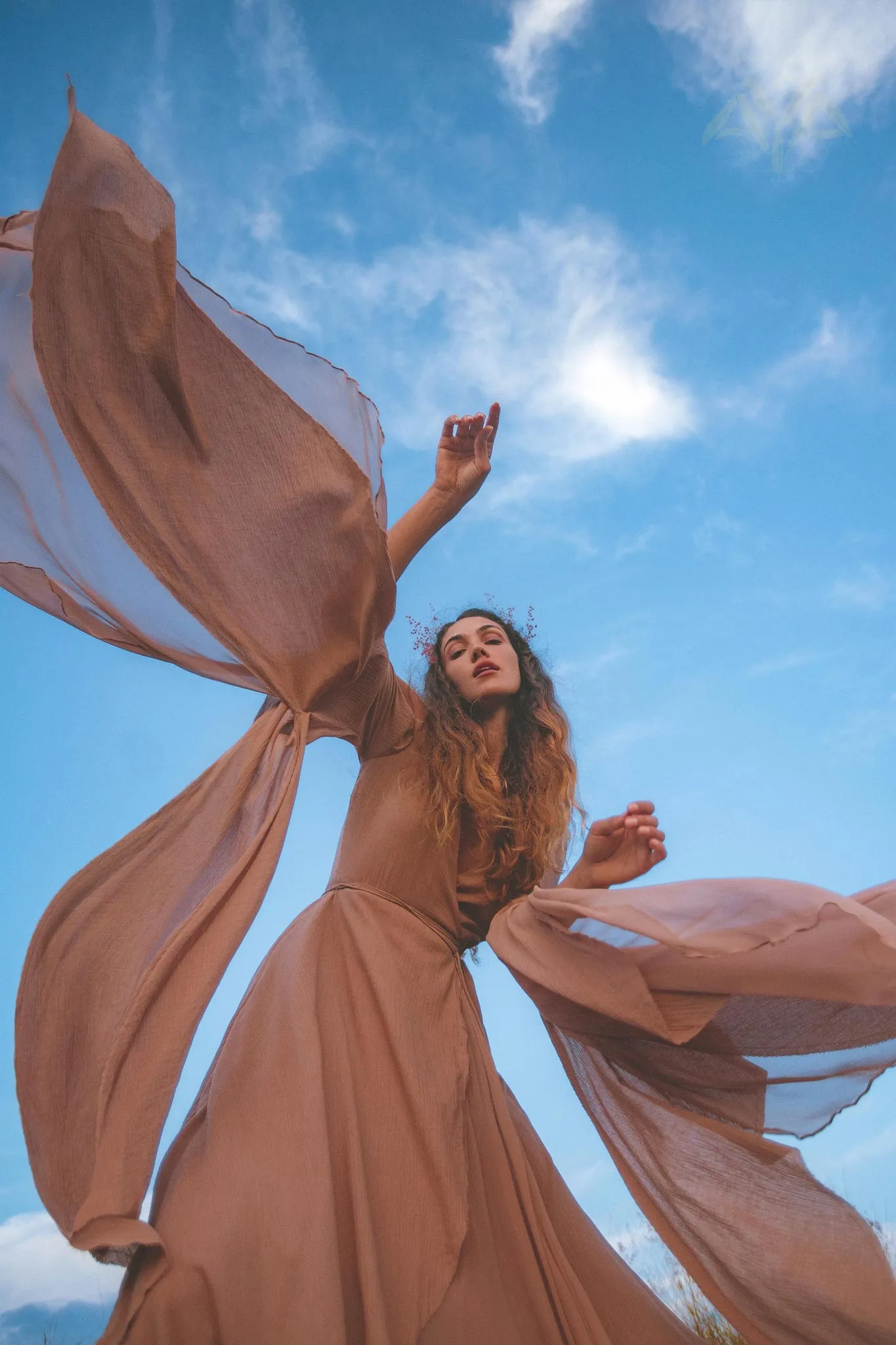 Dusty Rose Makosh Goddess Dress • Organic Bridesmaid Kimono Dress • Cotton Wrap Dress