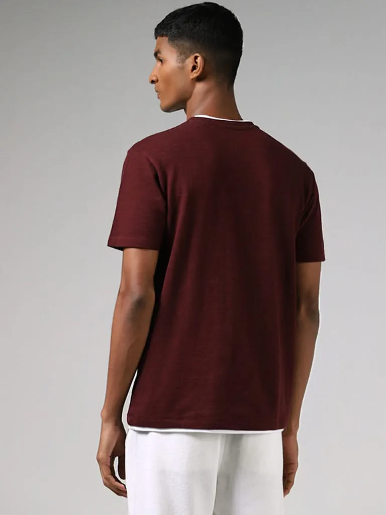 ETA Maroon Slim-Fit T-Shirt