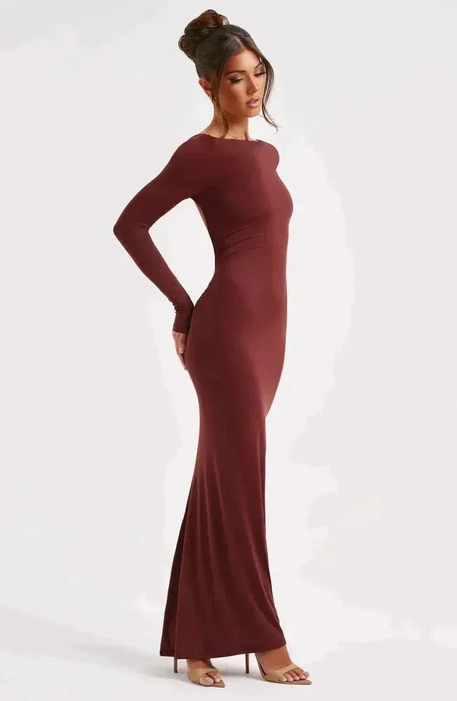 Everly - Plunging Neckline Maxi Dress