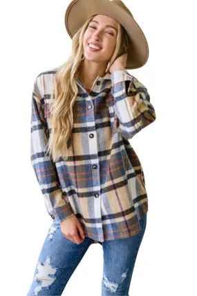 Fall Breeze Super Soft Women's Plaid Shacket by BiBi