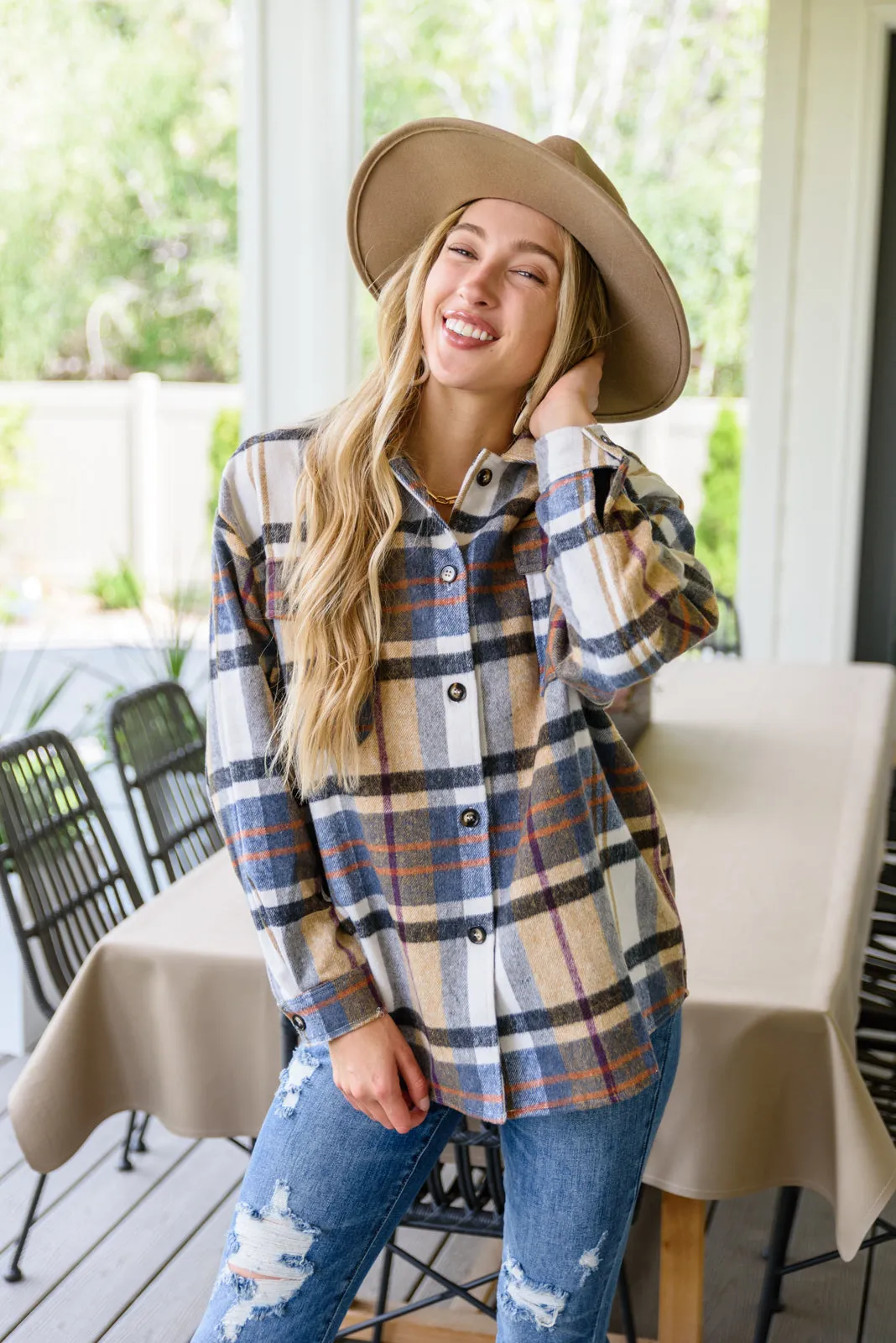 Fall Breeze Super Soft Women's Plaid Shacket by BiBi