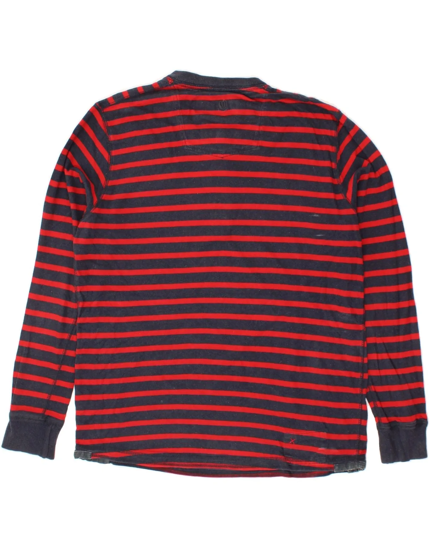 FAT FACE Mens Top Long Sleeve Large Red Striped Cotton