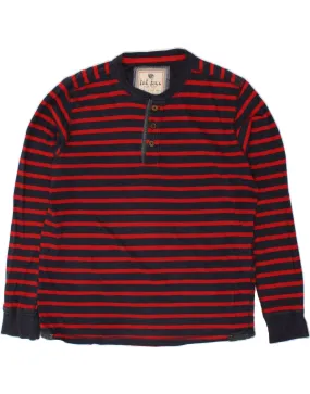 FAT FACE Mens Top Long Sleeve Large Red Striped Cotton