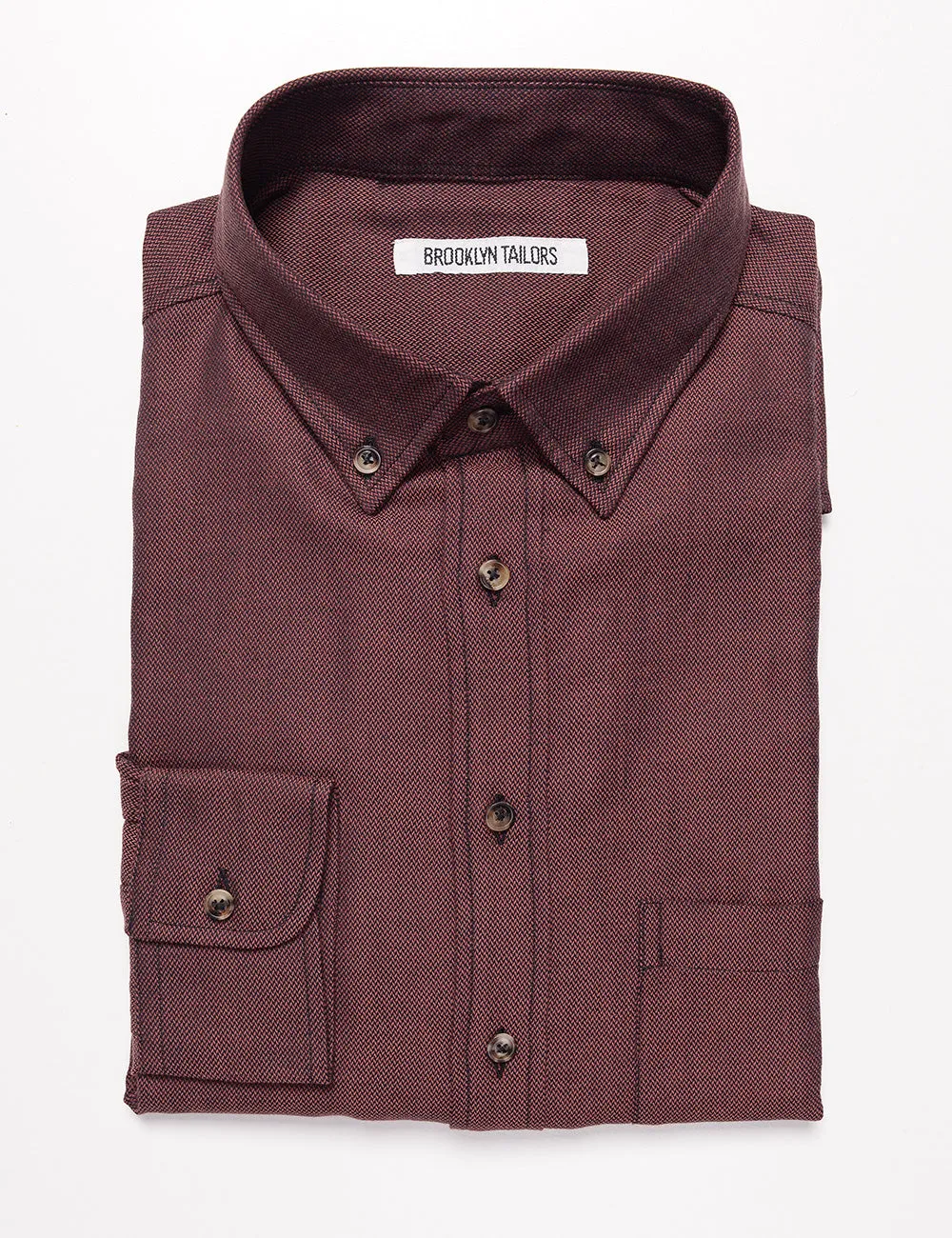 FINAL SALE: BKT10 Slim Casual Shirt in Soft Basketweave - Aged Brick