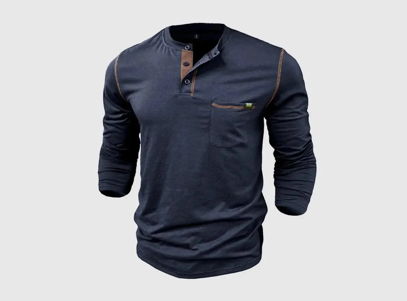 FitVille Men's Long-Sleeve Henley Shirt