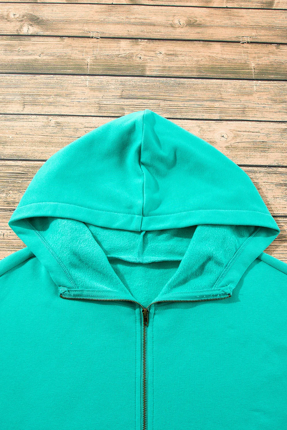 Fleece Lined Half Zipper Kangaroo Pockets Loose Hoodie