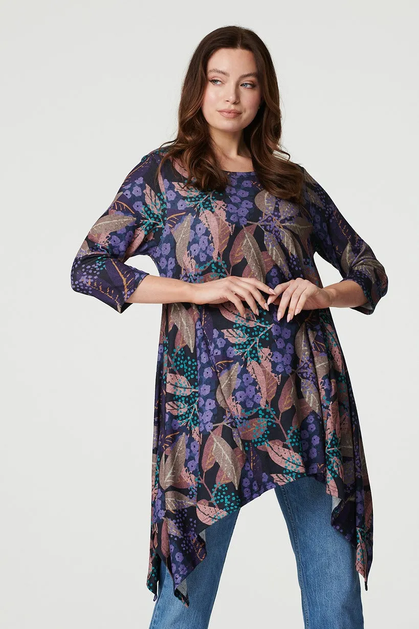 Floral Asymmetric Hem Dress