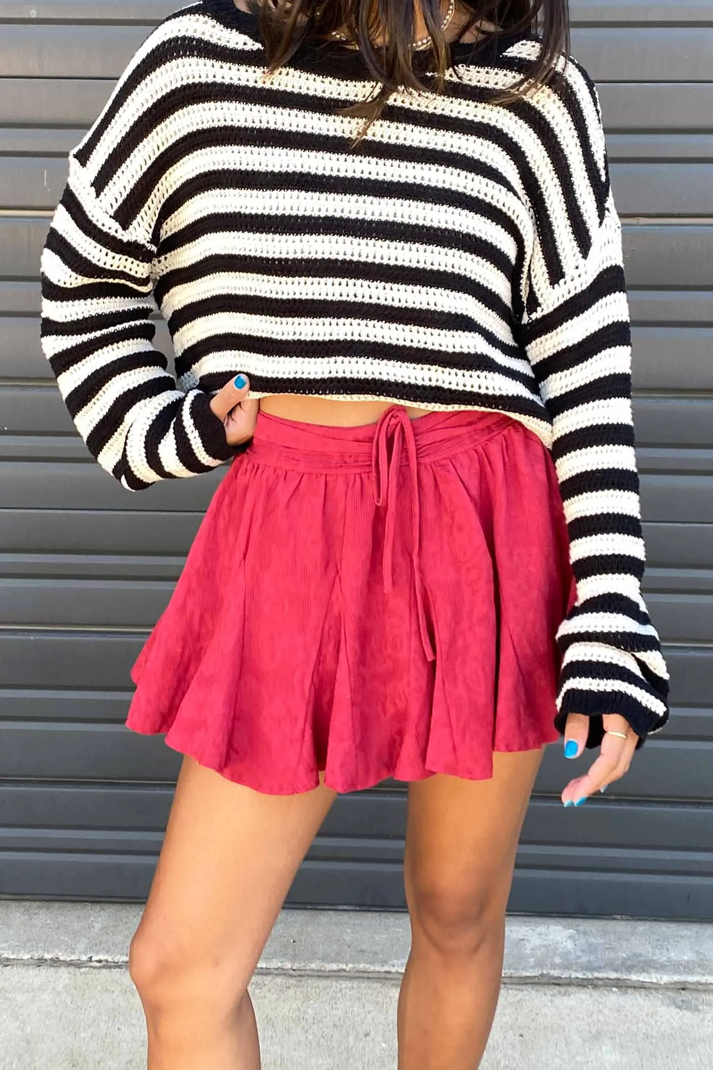 Flounce Textured Mini Skort