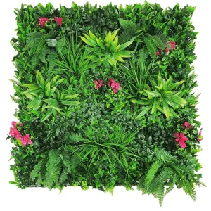 Flowering Lilac Artificial Vertical Garden / Fake Green Wall 100cm x 100cm UV Resistant