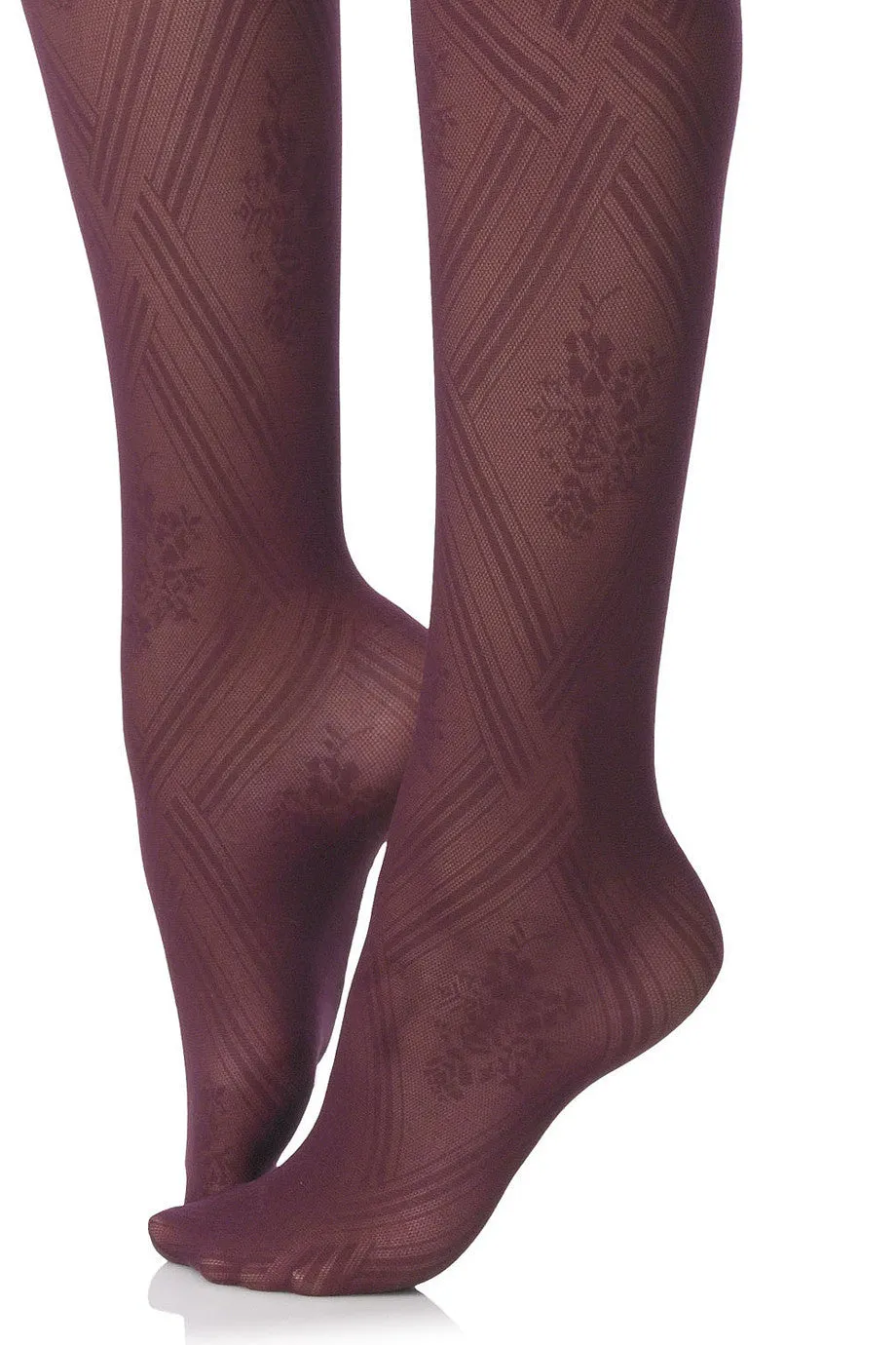 FOGAL 114 CHIC Diagonal Tights 166 Burgundy