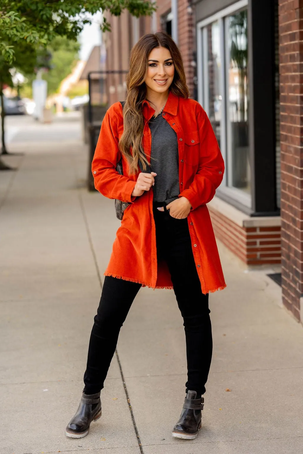 Frayed Accented Tunic Shacket