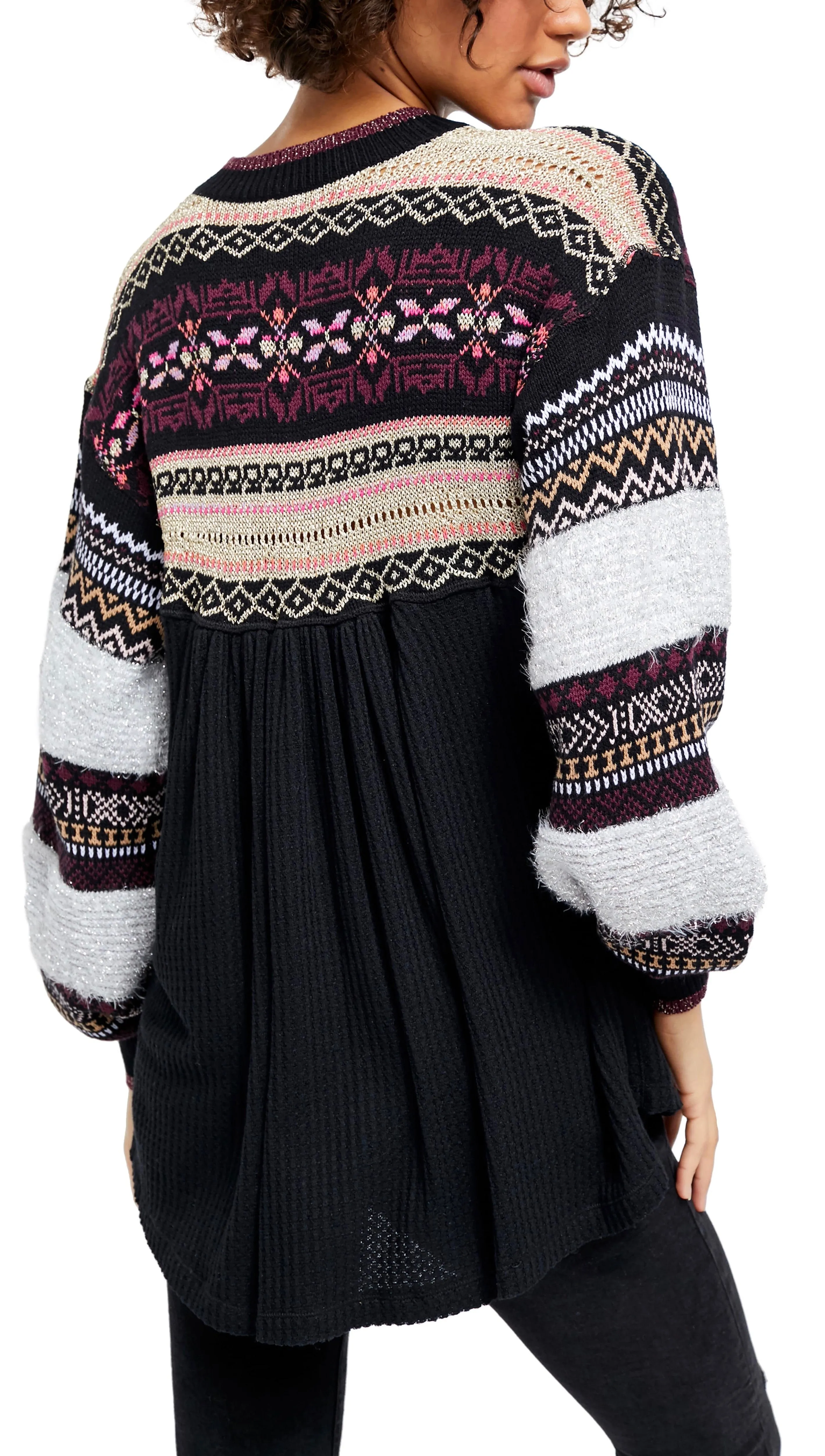 Free People Cozy Cottage Sweater Black