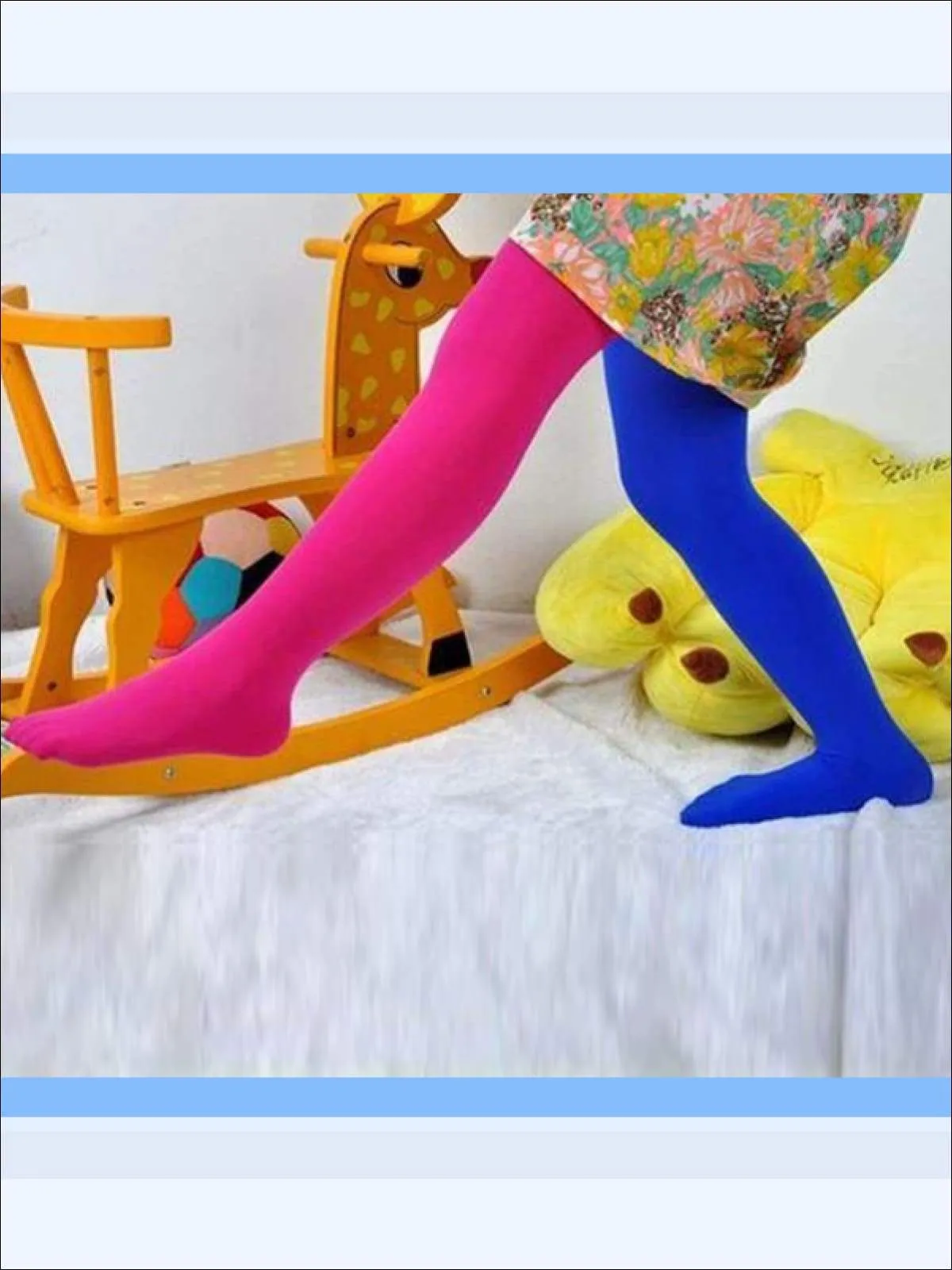 Girls Candy Color-Block Tights (Multiple Color Options)