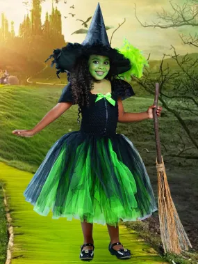 Girls Wicked Green Witch Halloween Costume