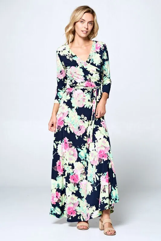 Grace Faux Wrap Floral Maxi Dress