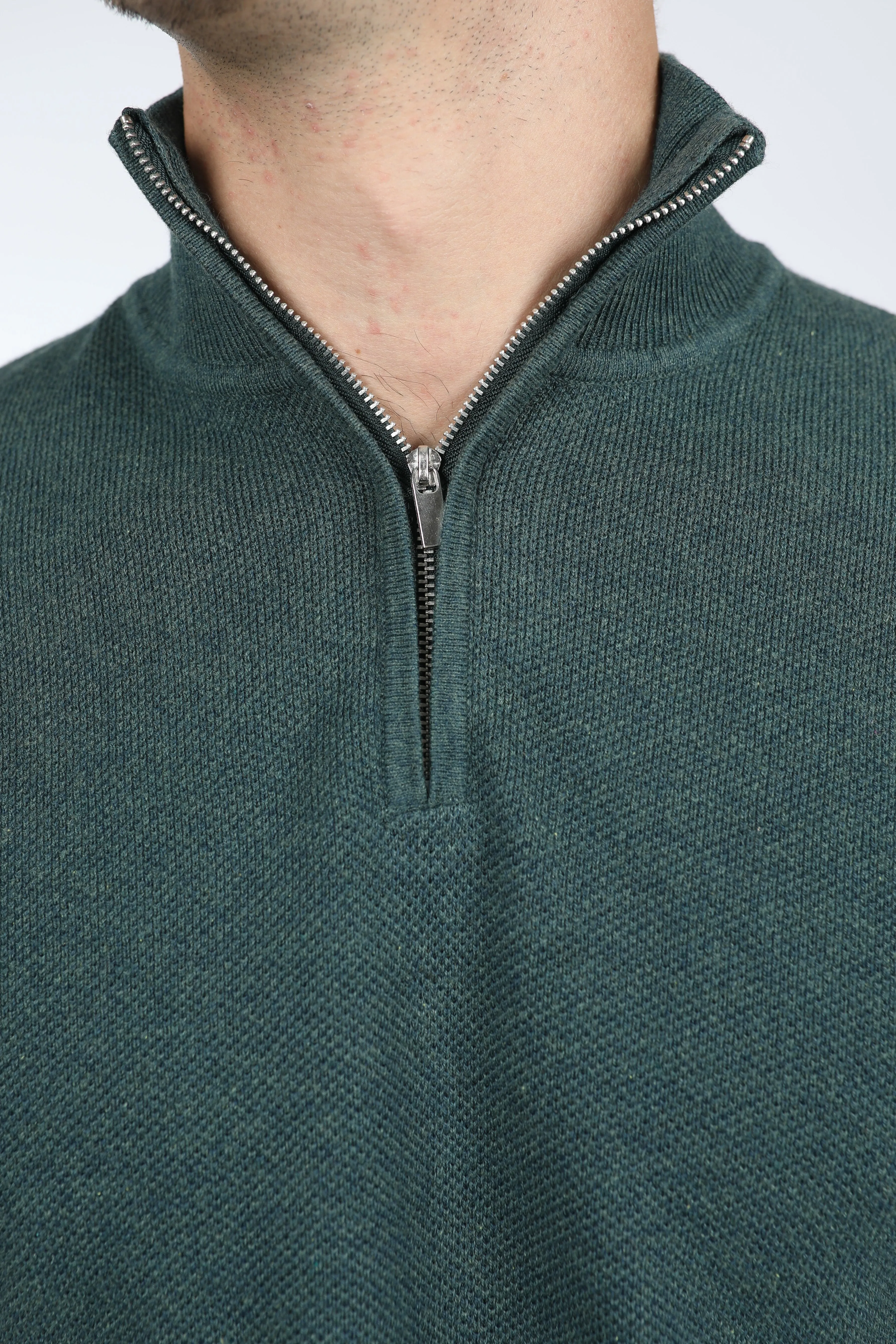 Green Marle Cotton Cashmere diamond Knit Jumper