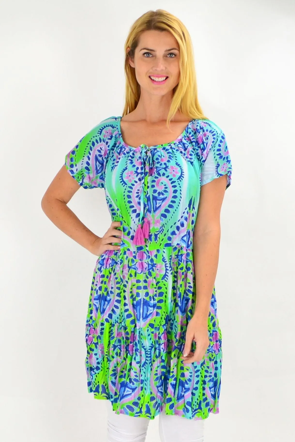 Hearts and Flowers Cotton Tunic Dress