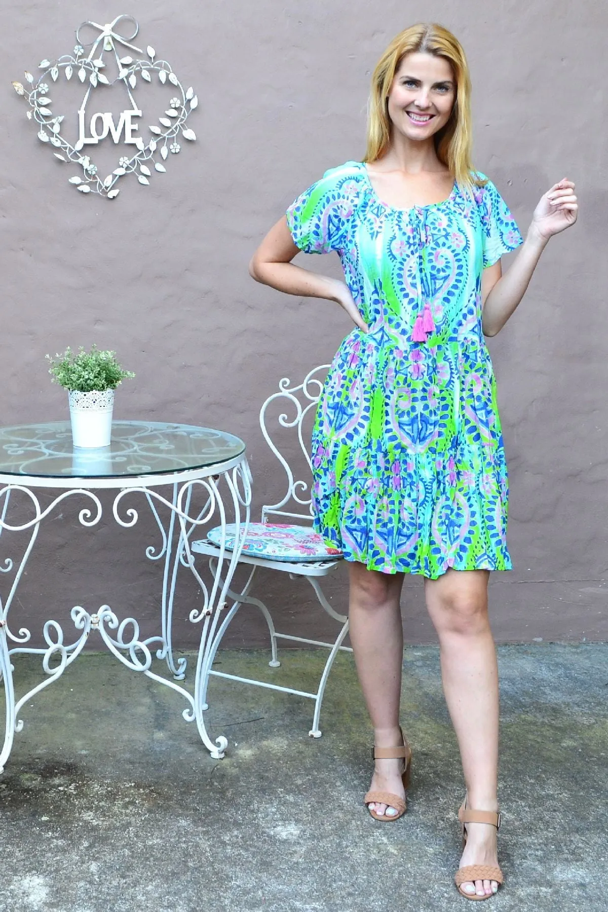 Hearts and Flowers Cotton Tunic Dress