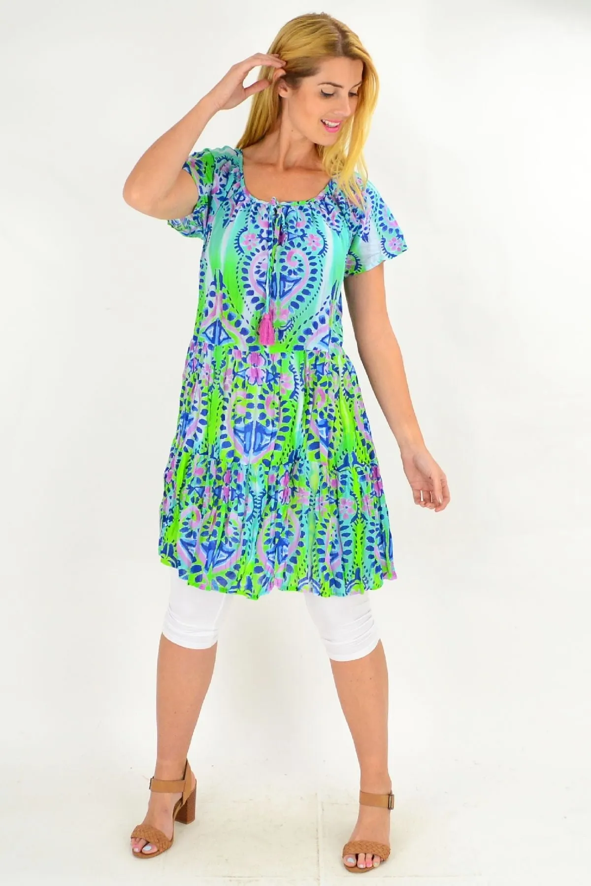 Hearts and Flowers Cotton Tunic Dress