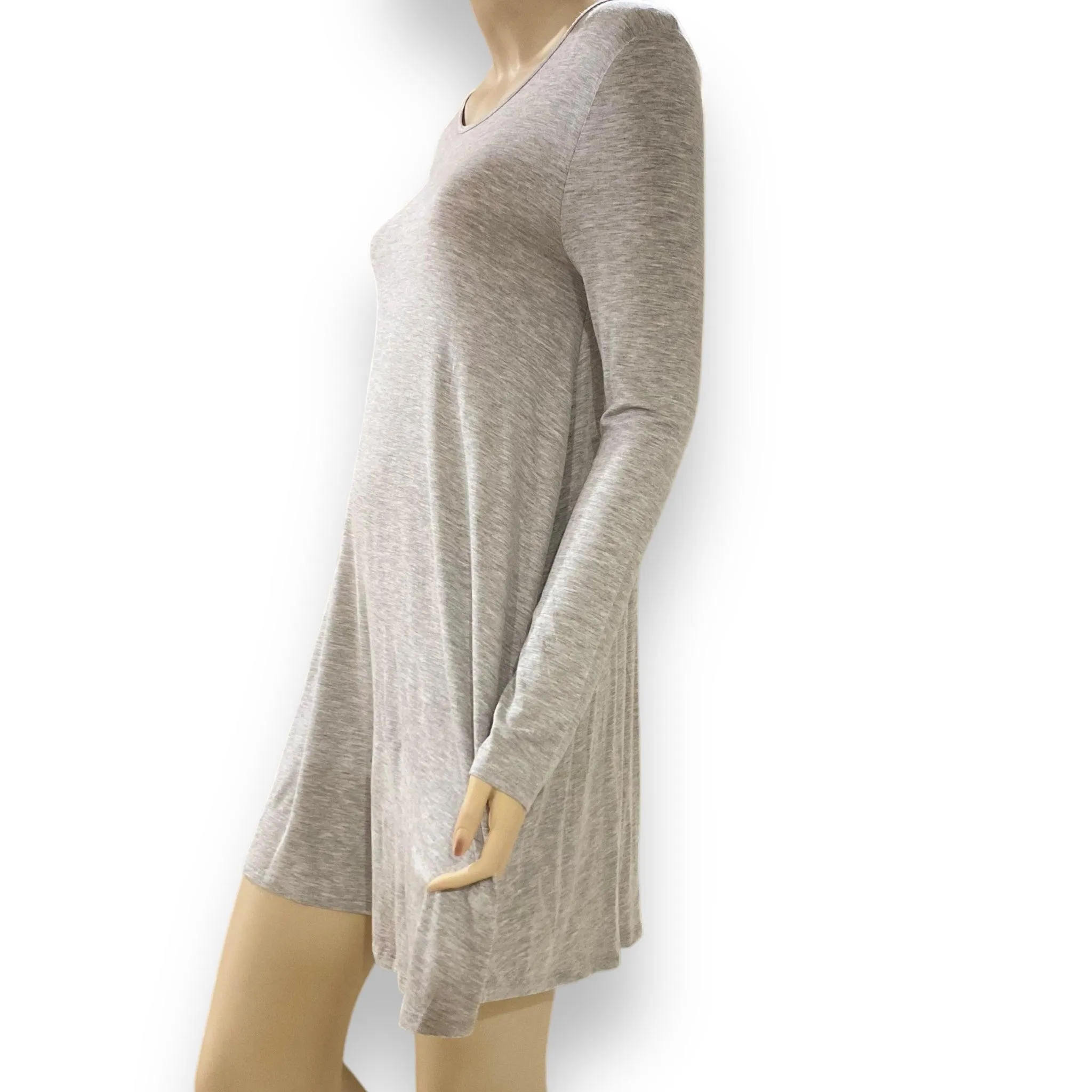 Heather Gray Long Sleeve Tunic Dress Top