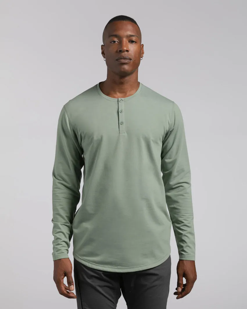 Henley Drop-Cut Long Sleeve: BYLT Signature