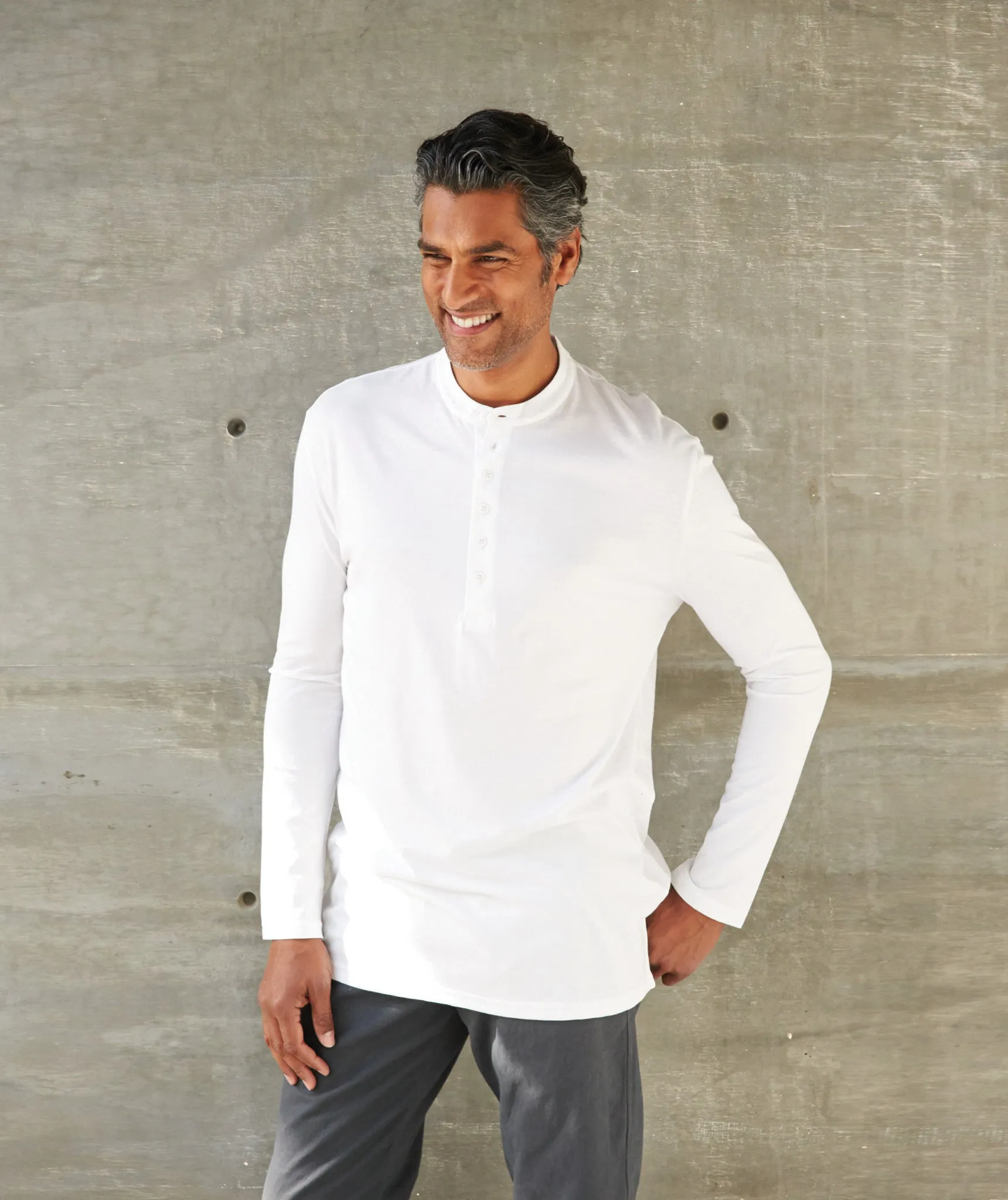 Henley Pima Cotton Long-Sleeve T-shirt