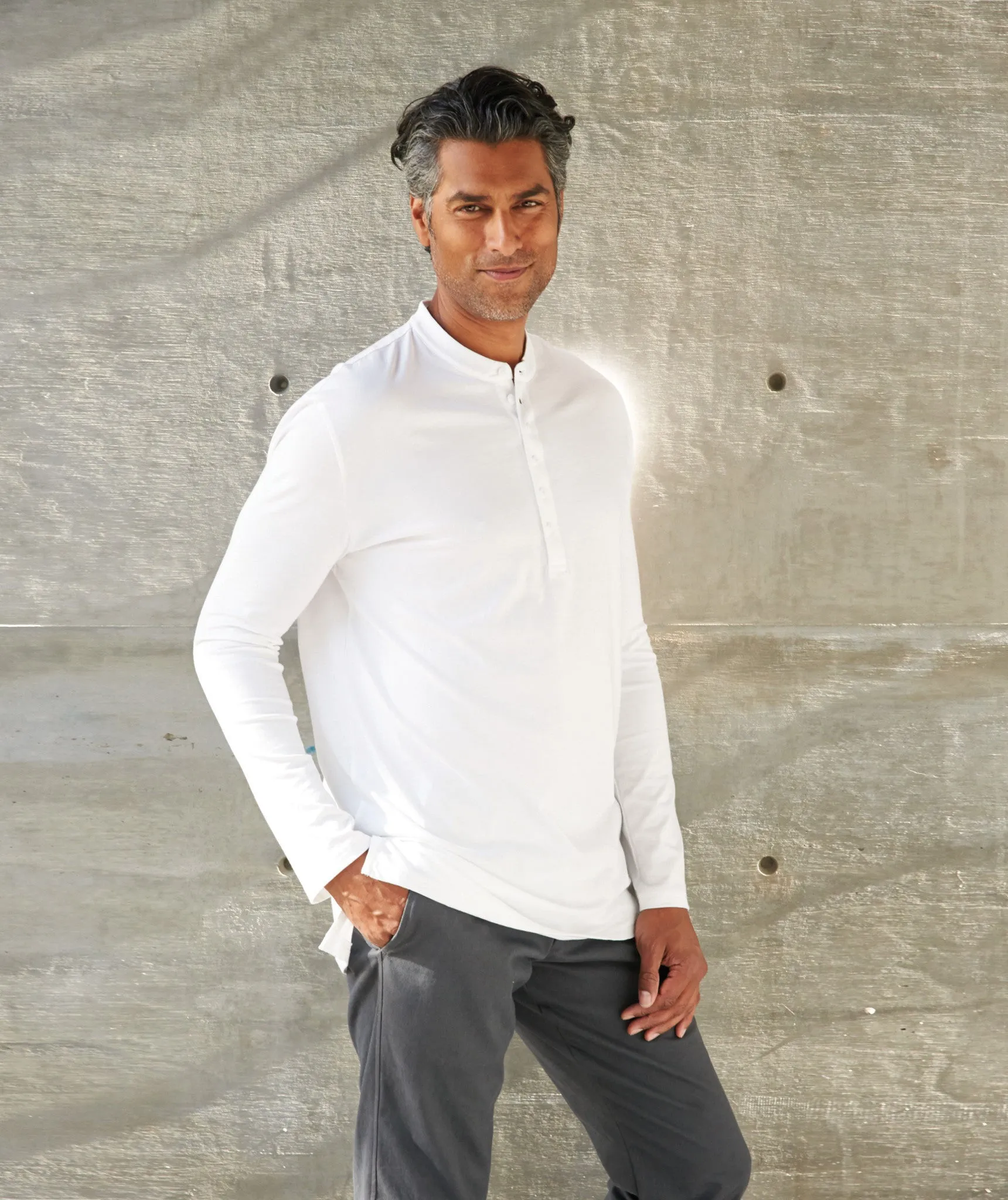 Henley Pima Cotton Long-Sleeve T-shirt