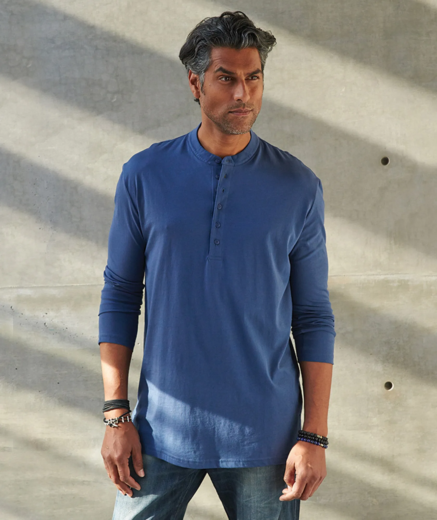 Henley Pima Cotton Long-Sleeve T-shirt