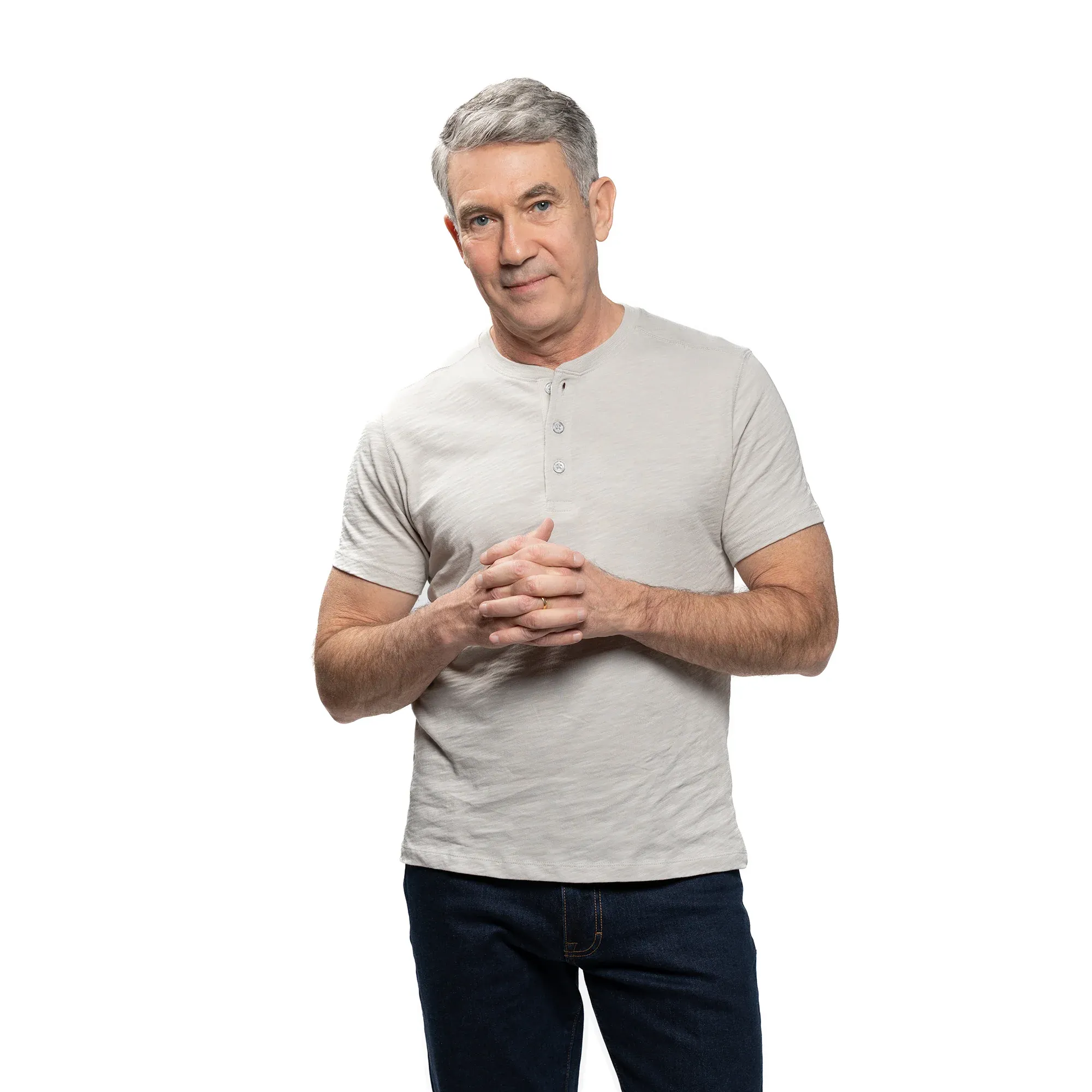 Henley Shirt Short Sleeve - Light Grey