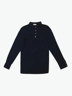 Henley Supima Cotton Long Sleeve T-shirt Midnight Blue