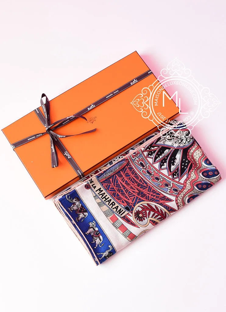 Hermes "Le Jardin de la Maharani" Cashmere 140 GM Shawl Scarf