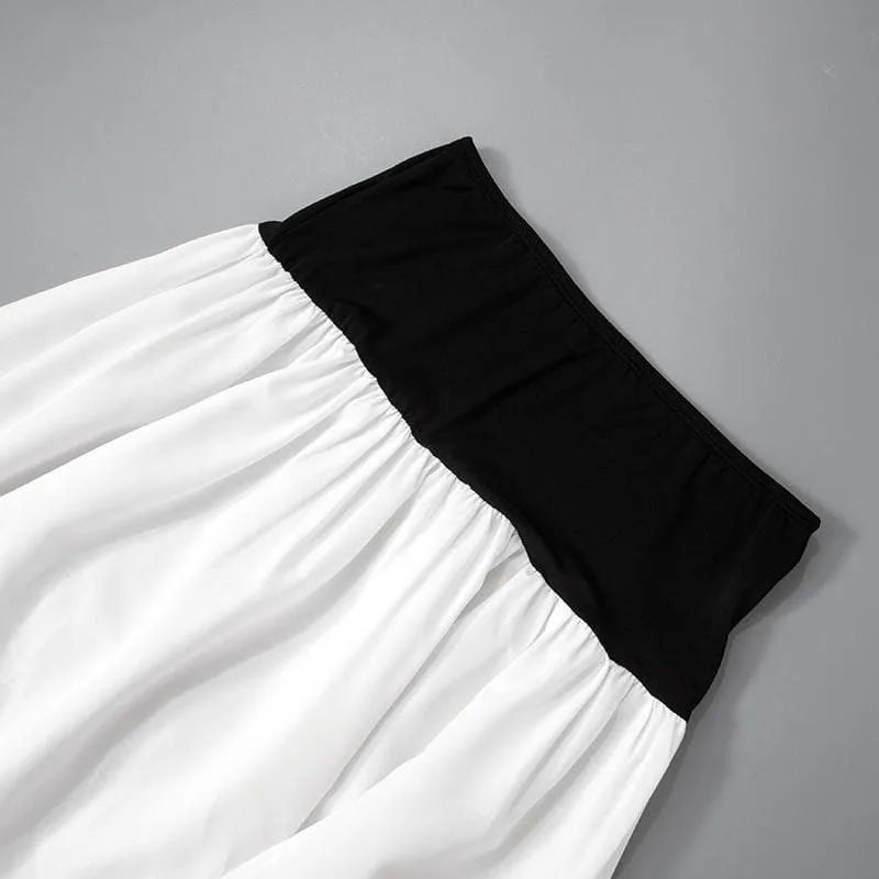 High slit contrast tube midi skirt set