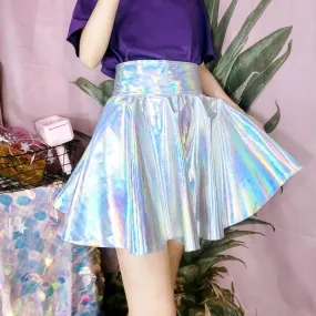 Holographic Laser High Waist Skirt SD00882