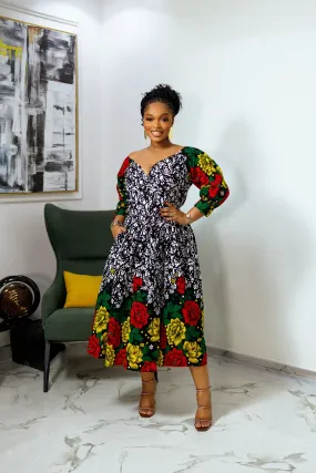 IBILOLA AFRICAN PRINT WRAP DRESS