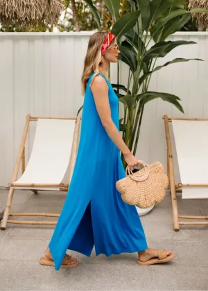 Janet Sleeveless Bamboo Maxi Dress - Cobalt