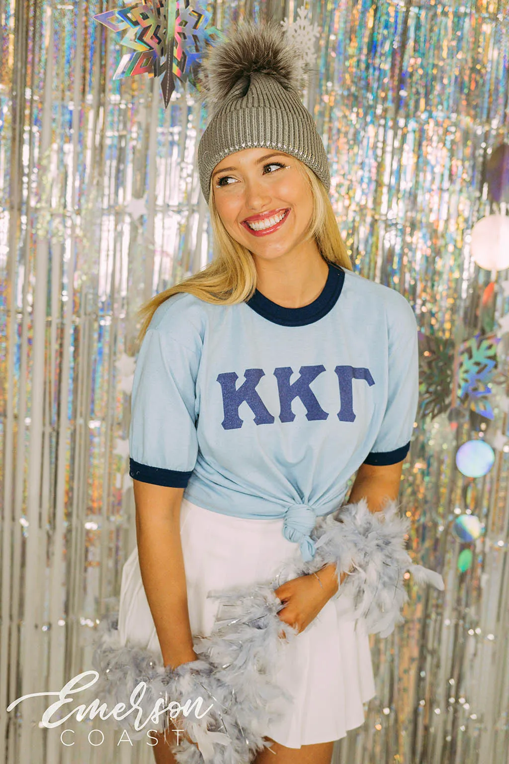 Kappa Kappa Gamma Snowy Bid Day Ringer Tee