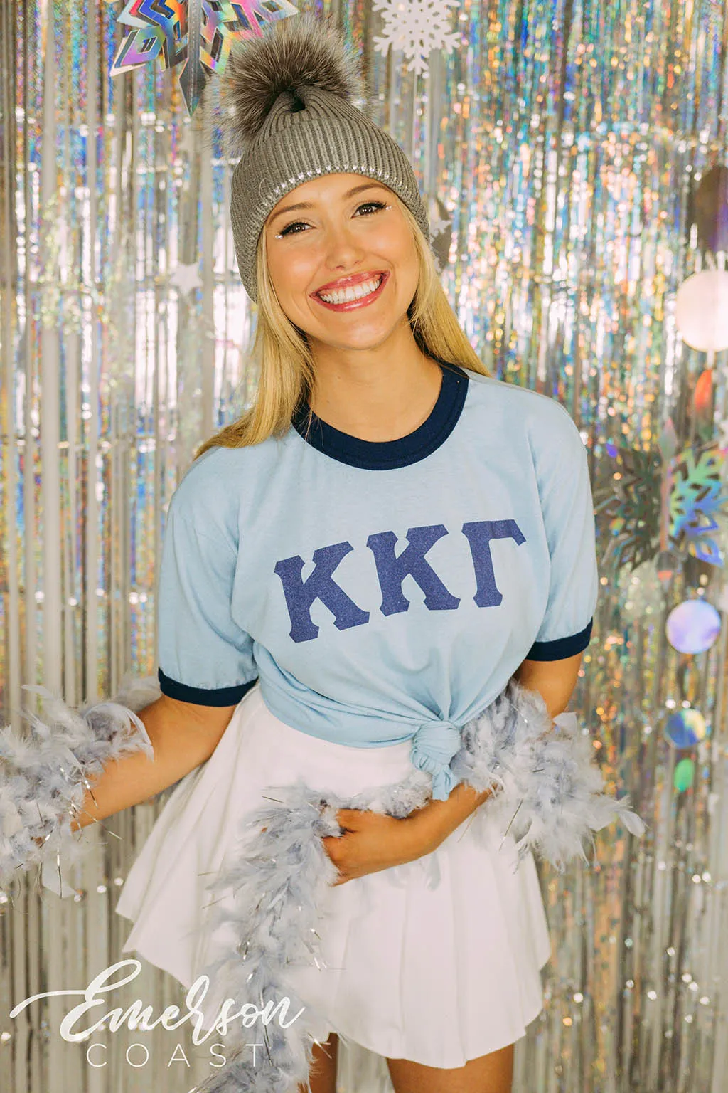 Kappa Kappa Gamma Snowy Bid Day Ringer Tee