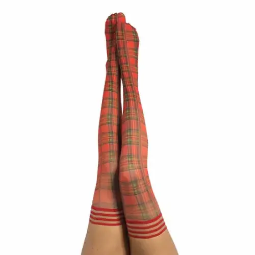 Kixies Grace Plaid Thigh-High Red Size A